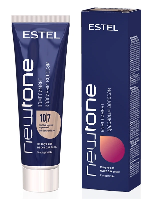 Тонкувальна маска для волосся Estel Professional Newtone 10/7 світлий коричневий блондин 60 мл