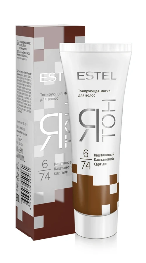 Тонкувальна маска для волосся Estel Professional Я Тон 6/74 каштановий 60 мл
