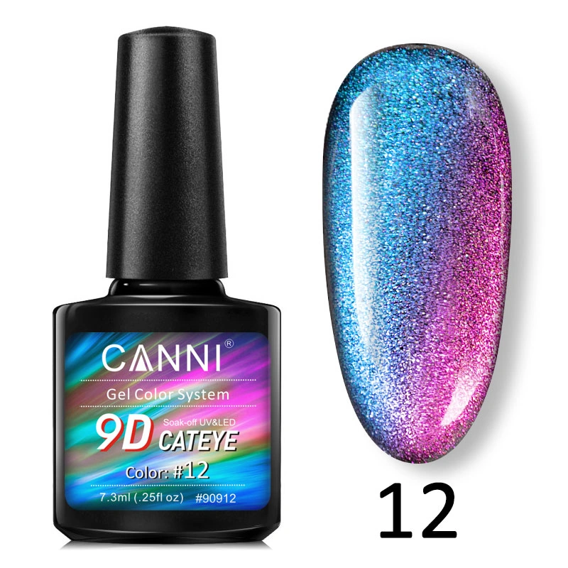 Гель-лак Canni 9D Galaxy Cat eye 12 котяче око 9D 7,3 мл