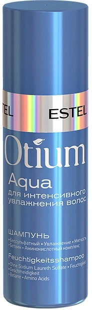 Шампунь для інтенсивного зволоження волосся Estel Professional Otium Aqua Shampoo безсульфатний 60 мл