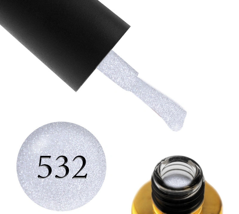 Гель-лак Венера ​​ FOX Gel Polish Galaxy 532 Venus ярко-сріблястий з перламутром та шиммером 6 мл