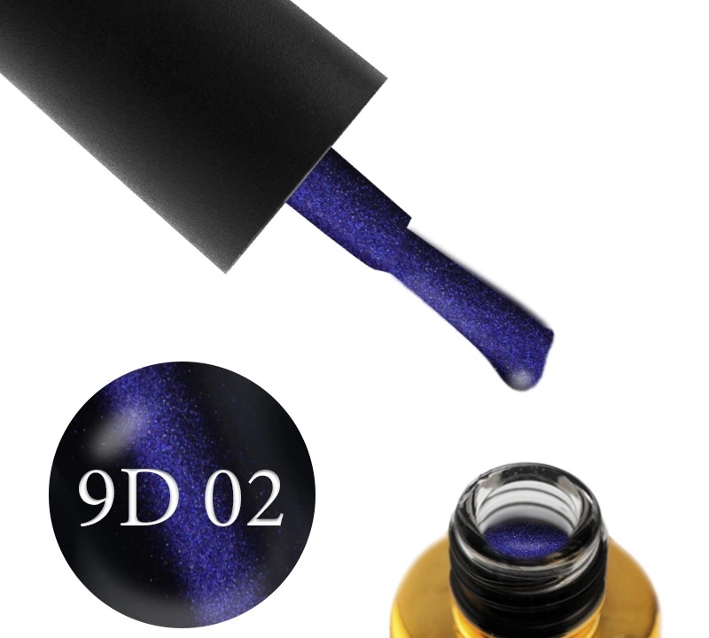 Магнітний гель-лак FOX Gel Polish Cat Eye 9D 002 фіолетово-синій відблиск, напівпрозорий 6 мл