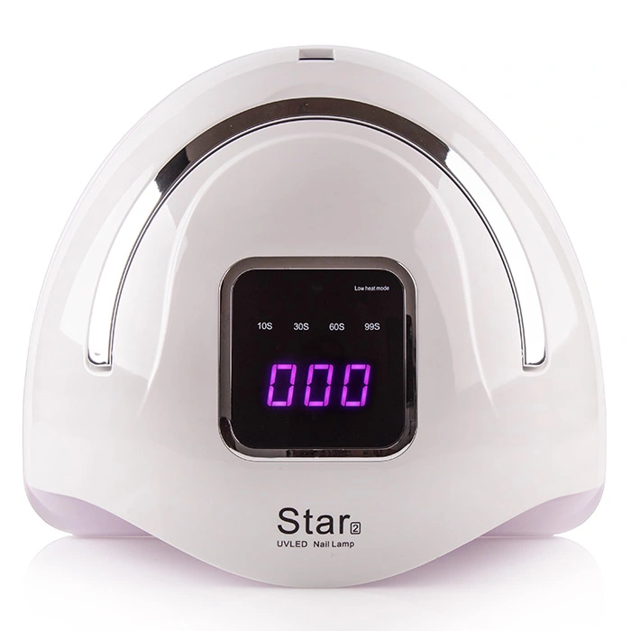 UV/LED лампа для гелю та гель-лаку SUNUV LED+UV STAR 2 SILVER біла з сріблястою ручкою 72W