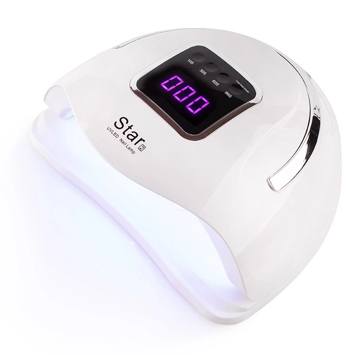 UV/LED лампа для гелю та гель-лаку SUNUV LED+UV STAR 2 SILVER біла з сріблястою ручкою 72W