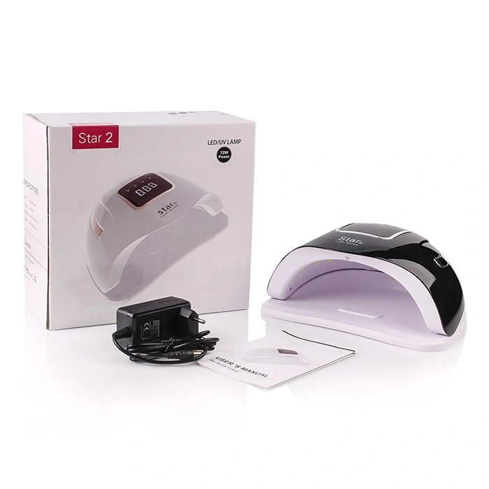 UV/LED лампа для гелю та гель-лаку SUNUV LED+UV STAR 2 BLACK чорна 72W