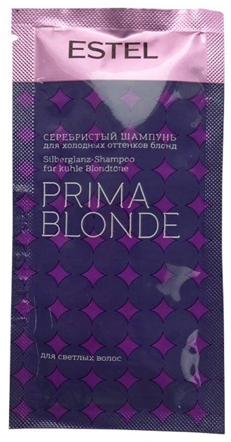 Сріблястий шампунь для холодних відтінків блонд Estel Professional Prima Blonde Shampoo10 мл саше