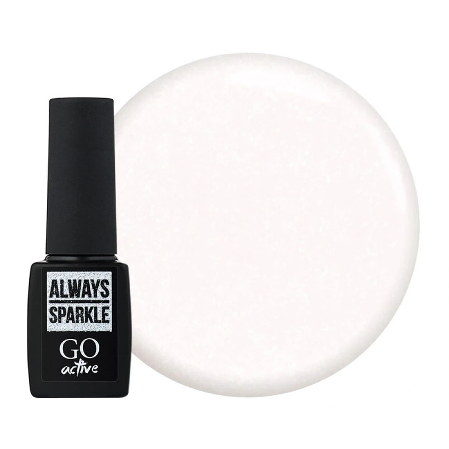 Гель-лак GO Active Always Sparkle 02 напівпрозорий біло-рожевий із шиммером 10 мл