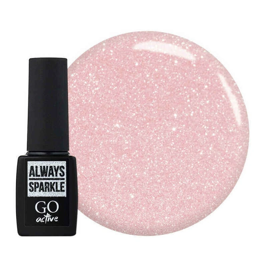 Гель-лак GO Active Always Sparkle 04 напівпрозорий світло-рожевий із шиммером 10 мл
