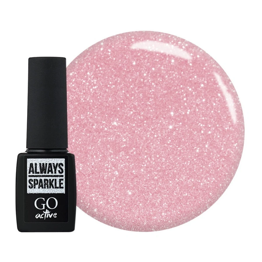 Гель-лак GO Active Always Sparkle 05 напівпрозорий рожевий із шиммером 10 мл