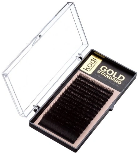 Вії для нарощування штучні Kodi Gold Standart Eyelash Extension Black (D/0.10, 14 мм) чорні