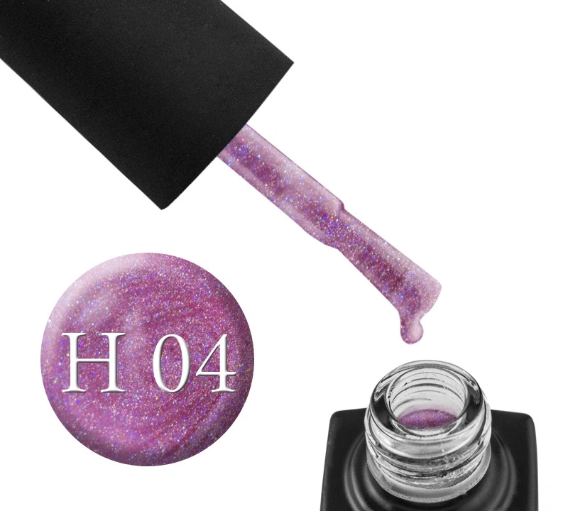 Гель-лак GO Active Active Gel Polish Holographic 04 лилово-рожевий з голографічним шиммером та перламутром 10 мл