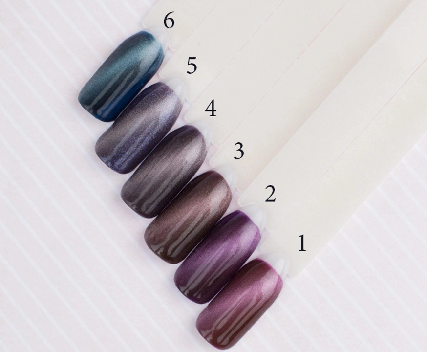 Магнітний гель-лак GO Active Active Gel Polish Dragon Eye 05 лилово-синій шиммер із сріблястим відблиском 10 мл