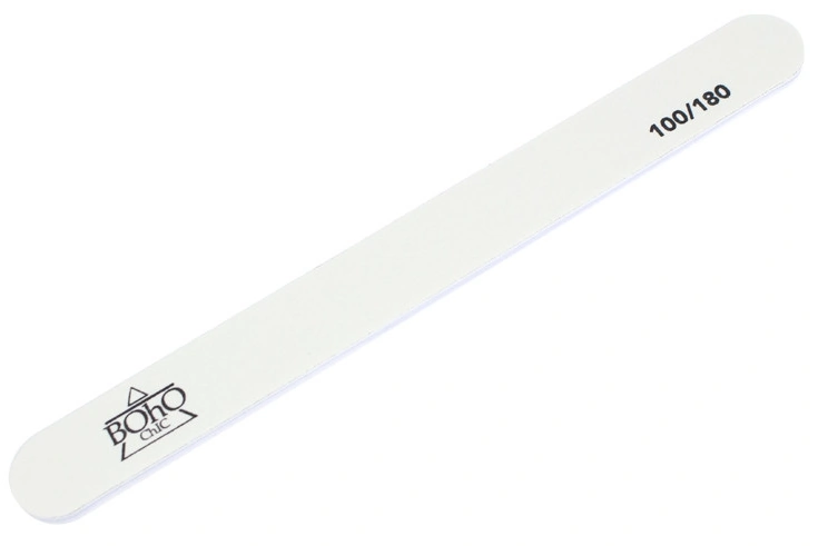 Пилка пряма Boho Chic Nail File Straight 100/180 грит білий
