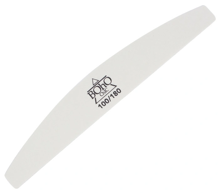 Пилка-напівколо Boho Chic Nail File Half Circle 100/180 грит білий