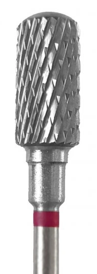 Фреза твердосплавна циліндр заокруглений Kodi Carbide Nozzle №185 C500.104.147.140.060 червона, м`який абразив 6.0 мм