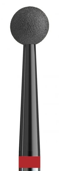 Фреза алмазна куля з карбоновим напиленням Kodi Diamond Nozzle №2 v104.001.514.025_d червона, м`який абразив 2.5 мм