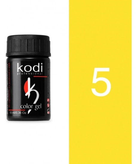 Кольоровий біогель із липким шаром Жовтий Kodi Color Gel 10 мл №5