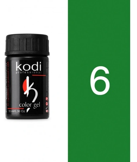 Кольоровий біогель із липким шаром Зелений Kodi Color Gel 10 мл №6