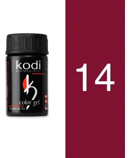 Кольоровий біогель із липким шаром Бордо Kodi Color Gel 10 мл №14