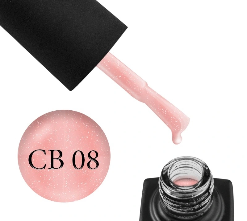 База камуфлююча Couture Colour Cover Rubber Base Coat 08 тілесно-рожевий із шиммером 9 мл