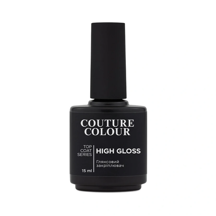 Топ для гель-лаку Couture Colour High Gloss Top Coat Universal No Wipe без липкого шару 15 мл