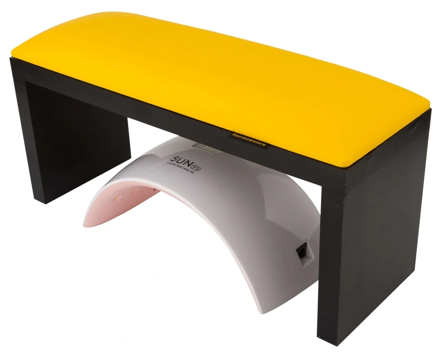Підлокітник для манікюру на чорних ніжках Rainbowstore Manicure Armrest on Black Legs Yellow жовтий