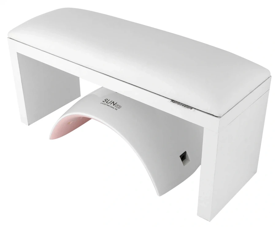 Підлокітник для манікюру на білих ніжках Rainbowstore Manicure Armrest on White Legs White білий