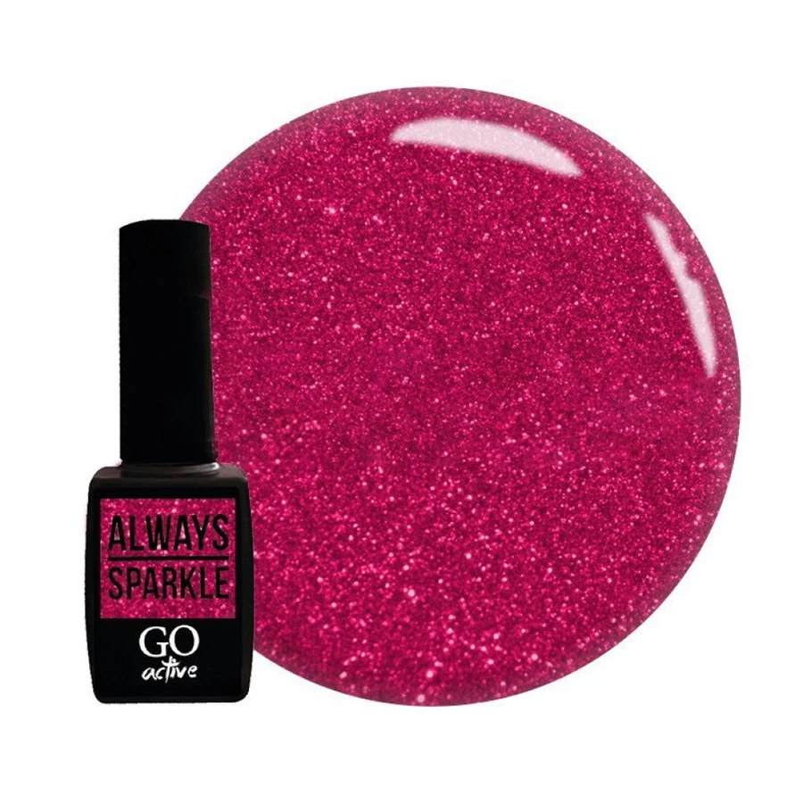 Гель-лак GO Active Always Sparkle 09 напівпрозорий малиновий із шиммером 10 мл