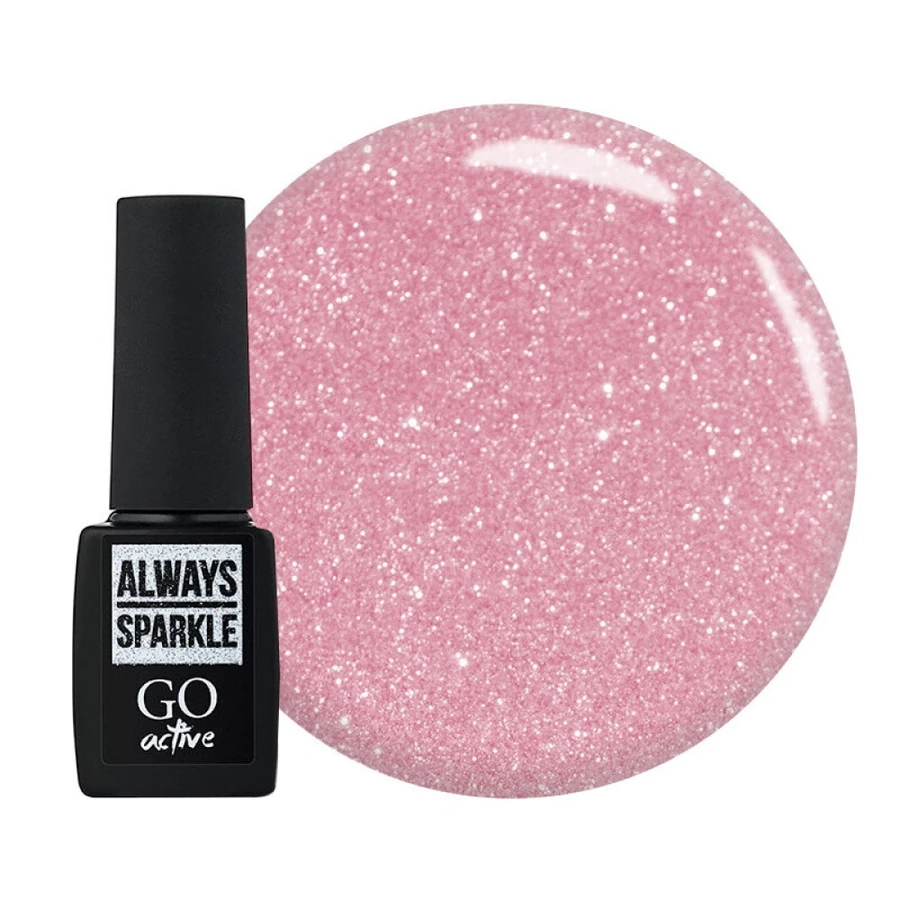 Гель-лак GO Active Always Sparkle 06 суха троянда, напівпрозорий із шимером 10 мл