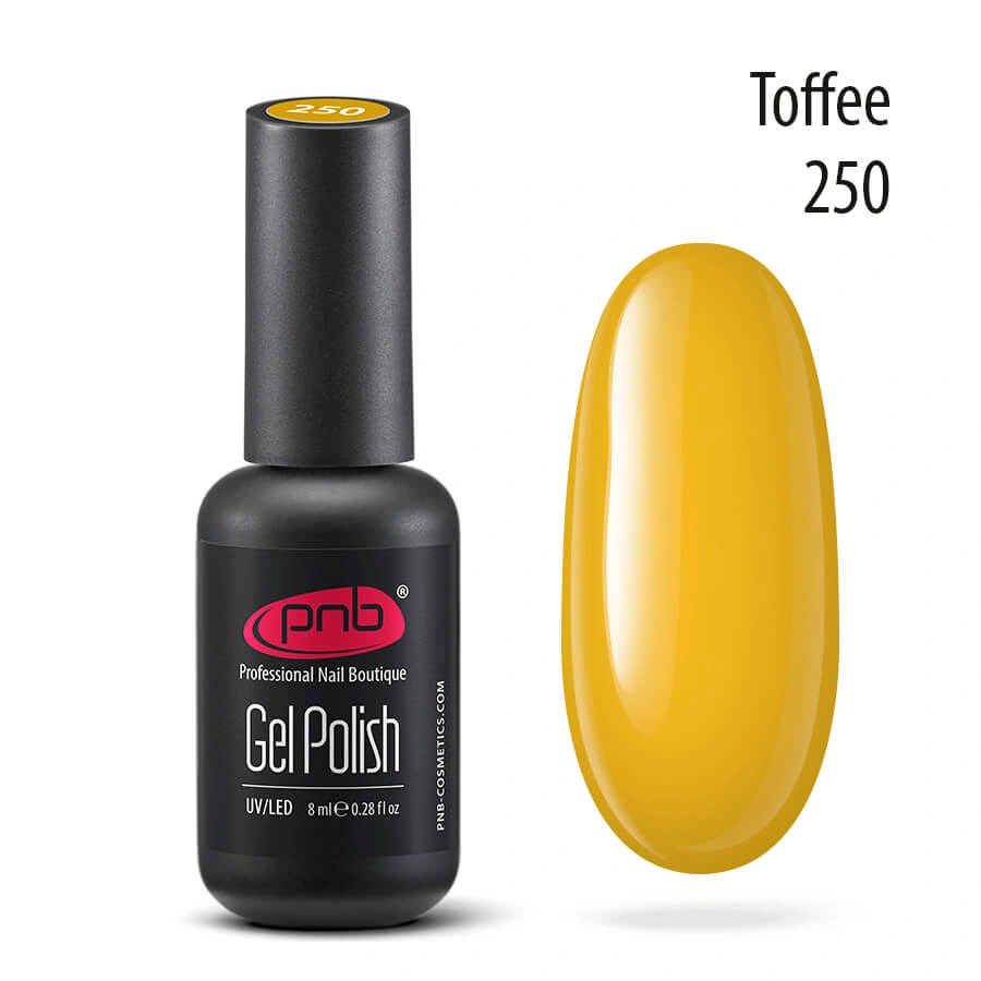 Гель-лак PNB №250 Toffee м`який, золотистий 8 мл