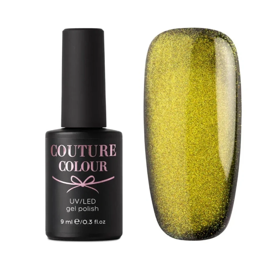 Магнітний гель-лак Couture Colour Galaxy Touch 08 напівпрозорий, золотисто-оливковий відблиск, хамелеон 9 мл