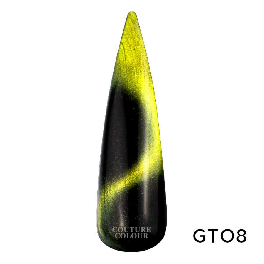 Магнітний гель-лак Couture Colour Galaxy Touch 08 напівпрозорий, золотисто-оливковий відблиск, хамелеон 9 мл