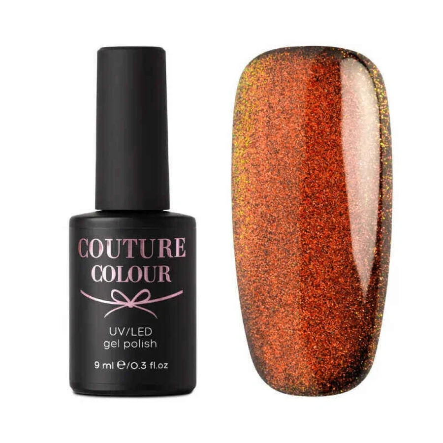Магнітний гель-лак Couture Colour Galaxy Touch 07 напівпрозорий, бронзово-теракотовий відблиск, хамелеон 9 мл