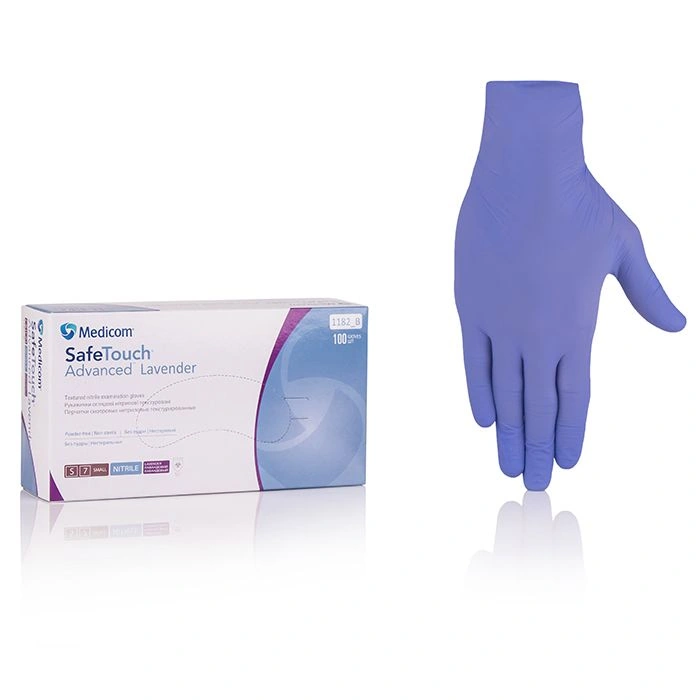 Лавандові нітрилові рукавички Medicom SafeTouch Advanced Lavender S 100 шт