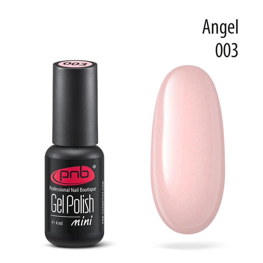 Гель-лак PNB Mini №003 Angel напівпрозорий перлово-рожевий, емаль 4 мл