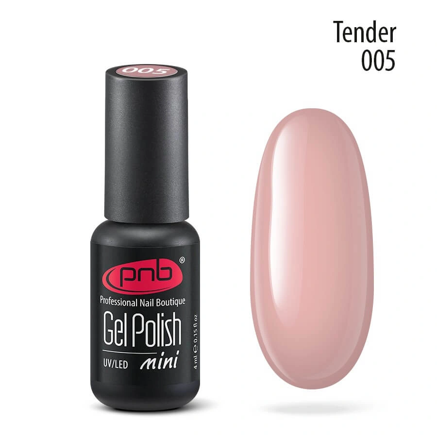 Гель-лак PNB Mini №005 Tender тілесний, емаль 4 мл