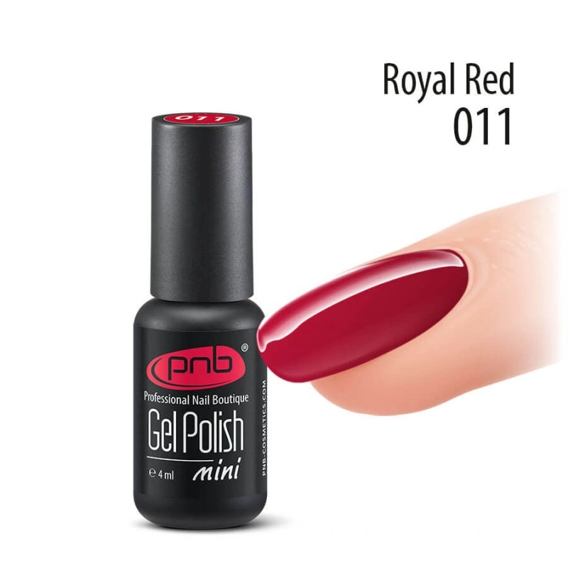 Гель-лак PNB Mini №011 Royal Red темно-червоний, емаль 4 мл