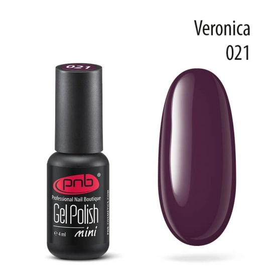 Гель-лак PNB Mini №021 Veronica баклажановий, емаль 4 мл