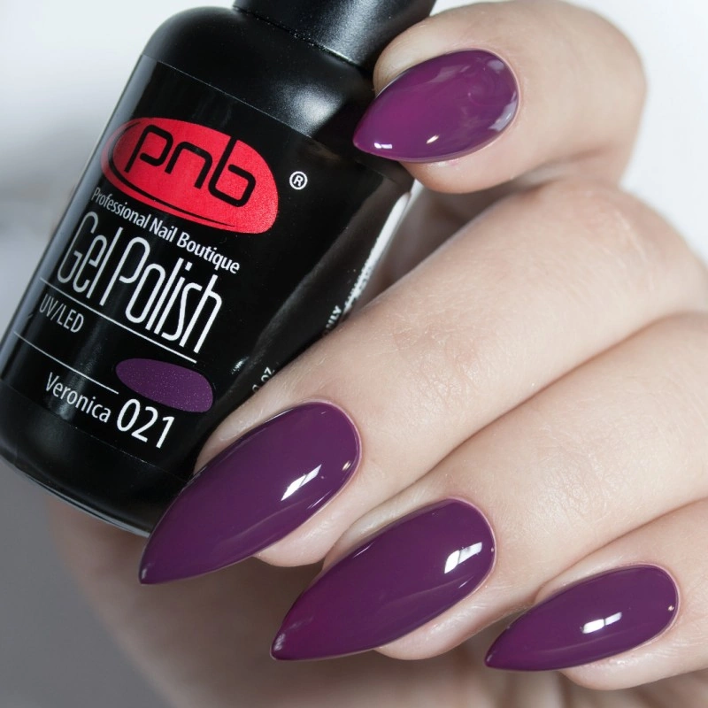 Гель-лак PNB Mini №021 Veronica баклажановий, емаль 4 мл
