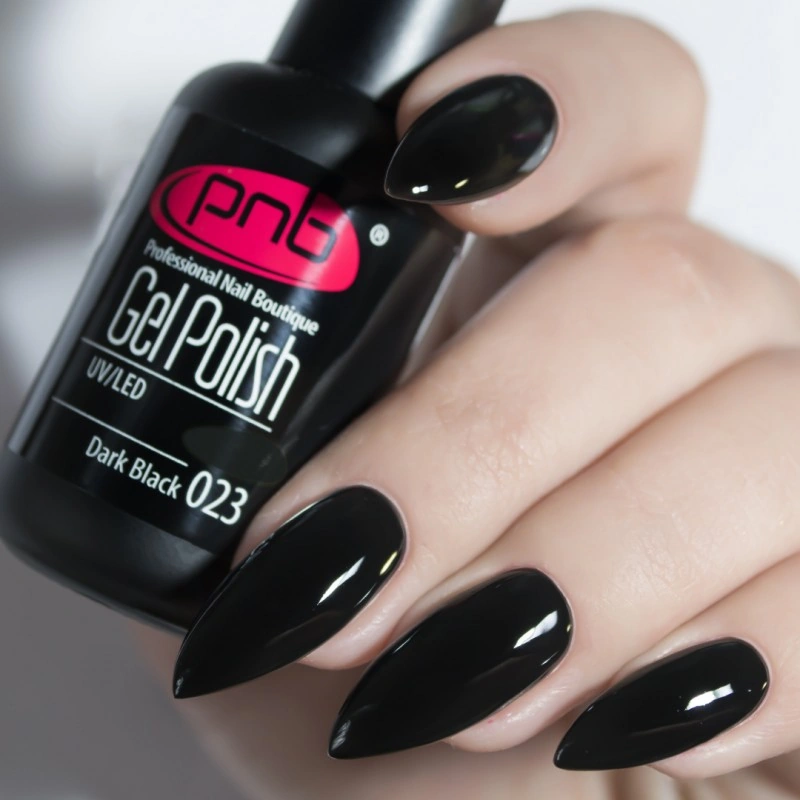 Гель-лак PNB Mini №023 Dark Black чорний, емаль 4 мл