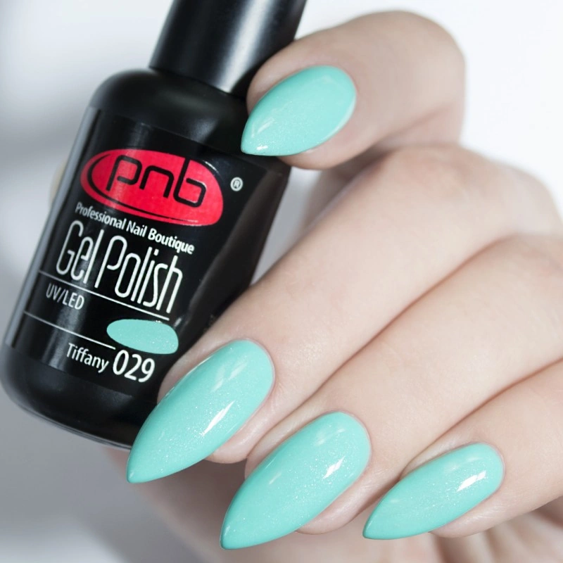 Гель-лак PNB Mini №029 Tiffany м`ятно-бірюзовий з легким шиммером 4 мл