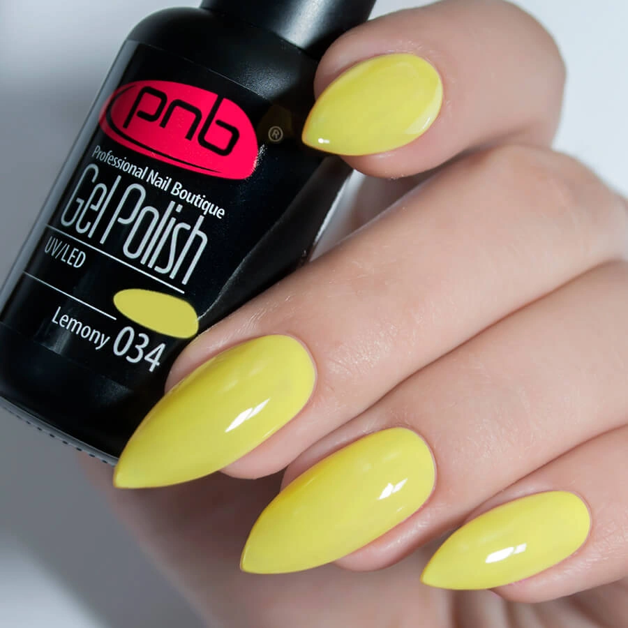 Гель-лак PNB Mini №034 Lemony лимонний, емаль 4 мл