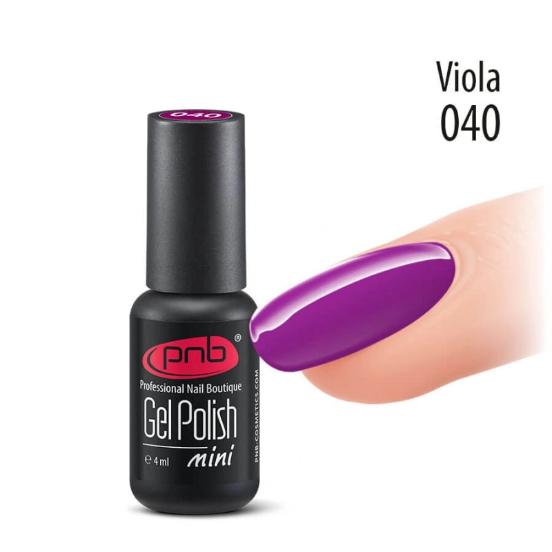 Гель-лак PNB Mini №040 Viola яскраво-пурпуровий, емаль 4 мл