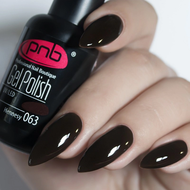 Гель-лак PNB Mini №063 Hennesy темно-коричневий, емаль 4 мл