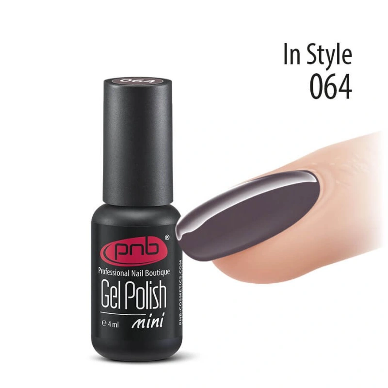 Гель-лак PNB Mini №064 In Style сіро-фіолетовий, емаль 4 мл
