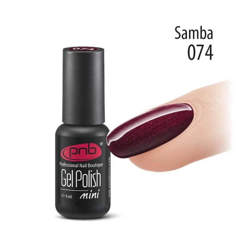 Гель-лак PNB Mini №074 Samba сливовий із шиммером 4 мл