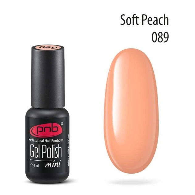 Гель-лак PNB Mini №089 Soft Peach світло-персиковий, емаль 4 мл