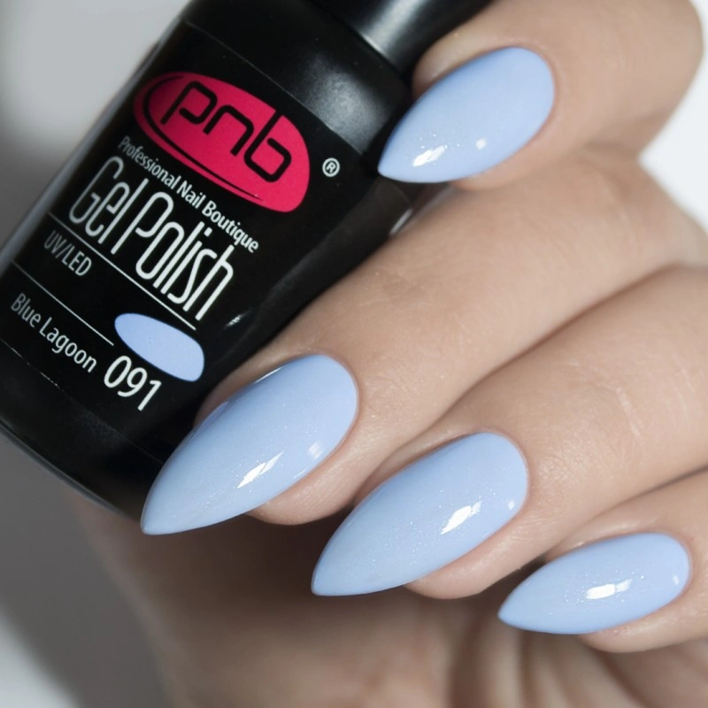 Гель-лак PNB Mini №091 Blue Lagoon небесно-блакитний, емаль 4 мл
