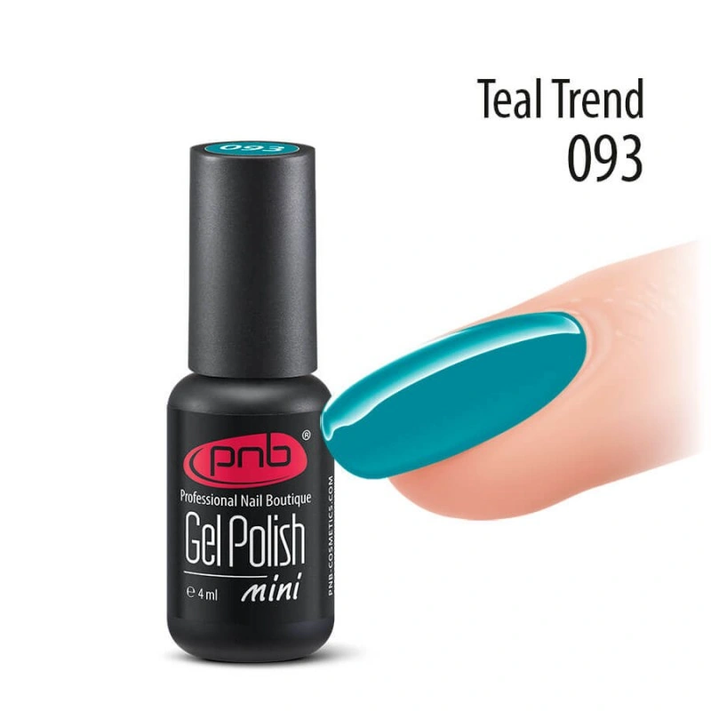 Гель-лак PNB Mini №093 Teal Trend бірюзовий, емаль 4 мл