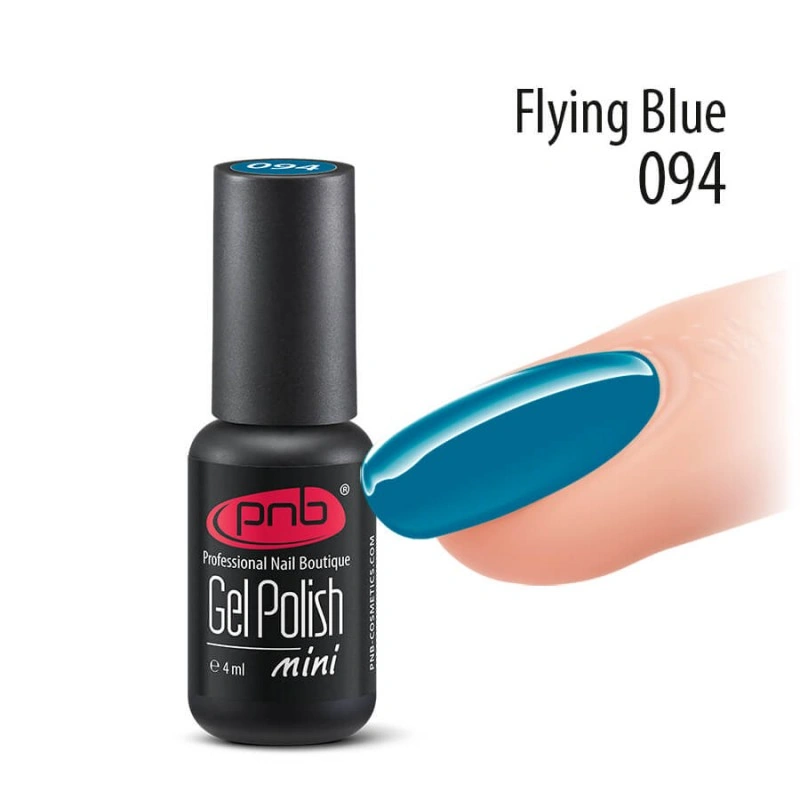 Гель-лак PNB Mini №094 Flying Blue синій, емаль 4 мл